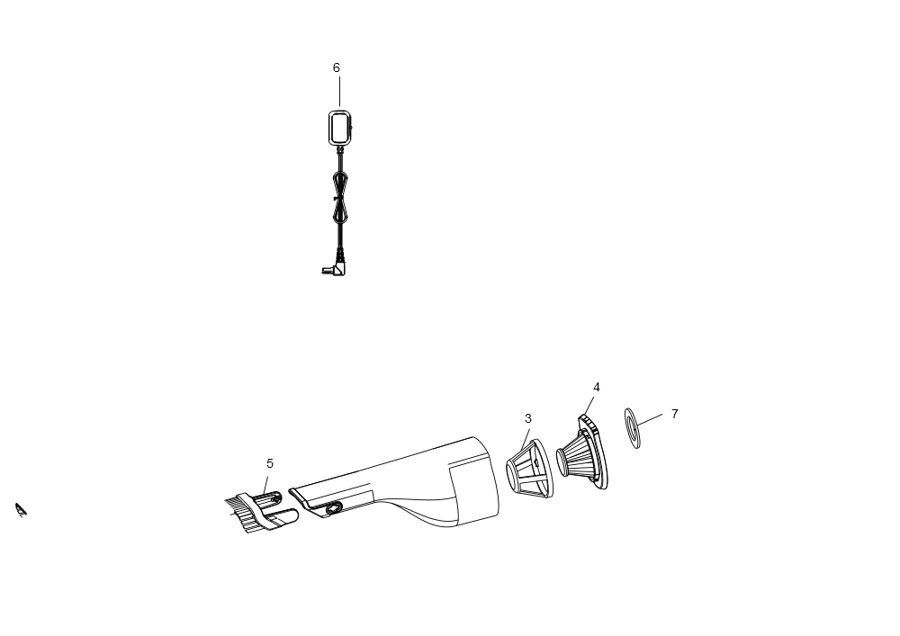 Exploded Diagram A Diagram and Parts List for REVHV8J40 Type 1 Black and Decker Hand Vacuum